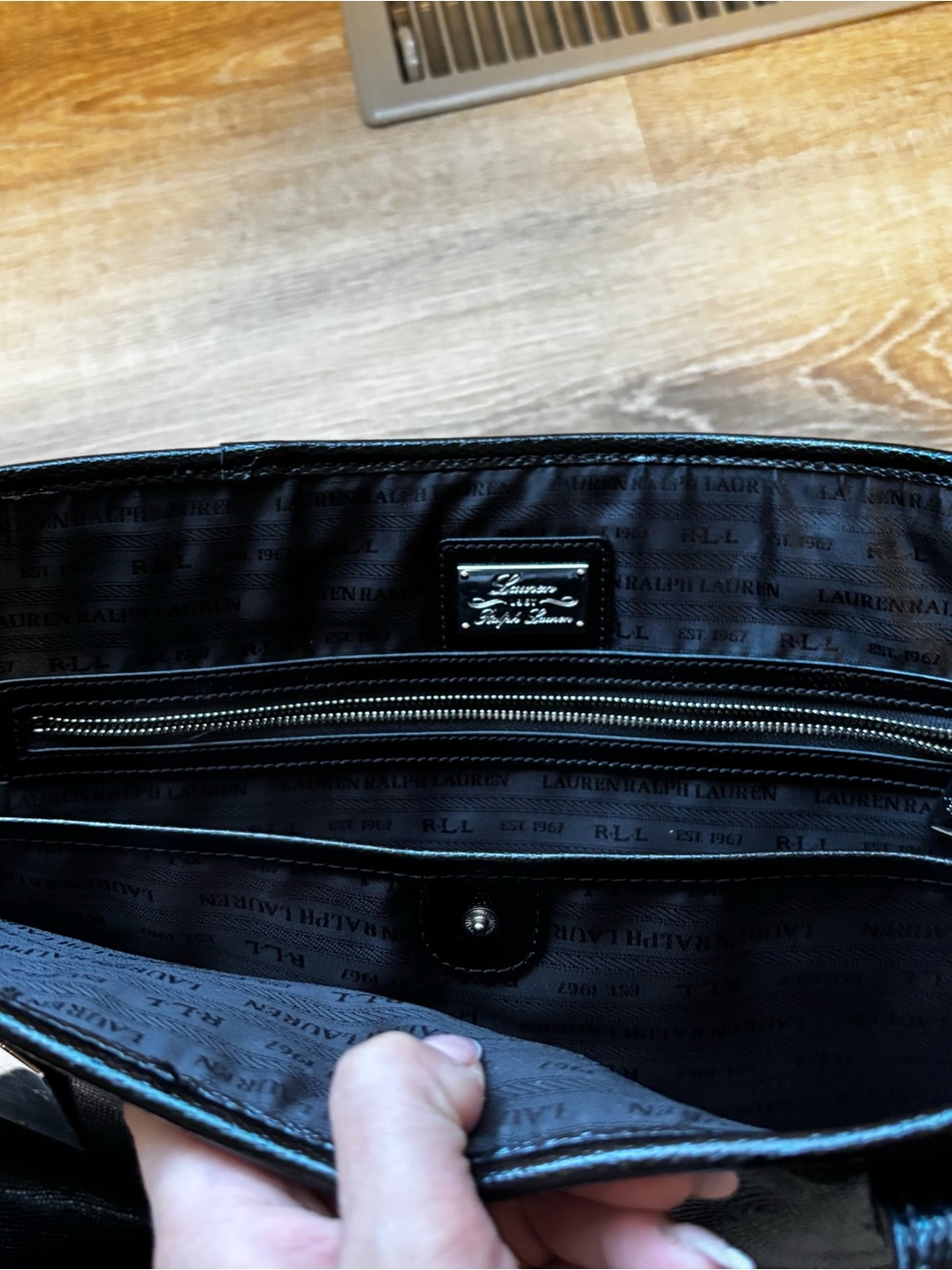 Ralph Lauren Black Leather Tote with Stud Accents - Picture 8 of 8